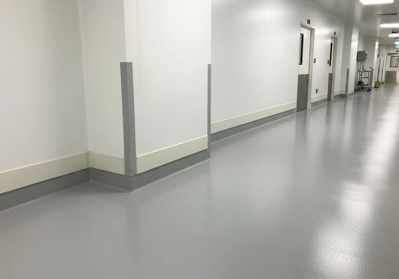 Illustrative example of hygienic epoxy flooring in a medical/pharmaceutical facility
