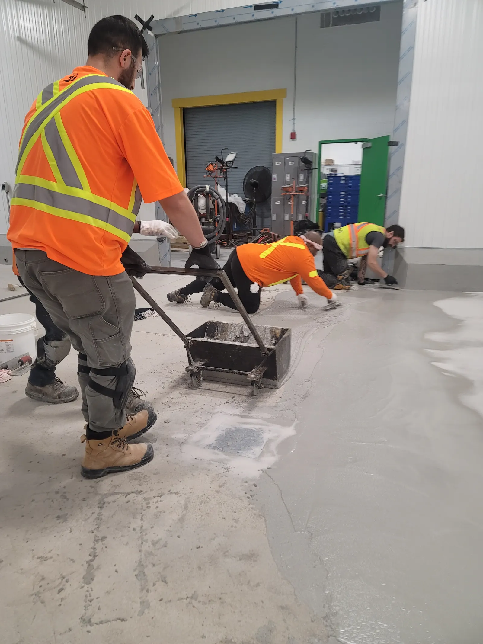 Concrete floor preparation and repair before recoating